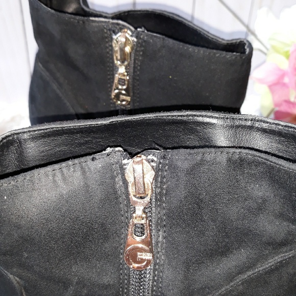 Guess Black Booties with Animal Print Heel - Picture 7 of 7